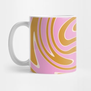 70s Abstract Swirl Pink Yellow Mug